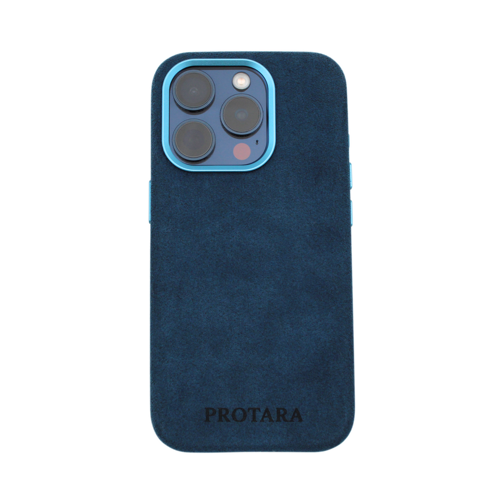 PROTARA Alcantara iPhone 15 Pro Case - Ocean Voyage Blue