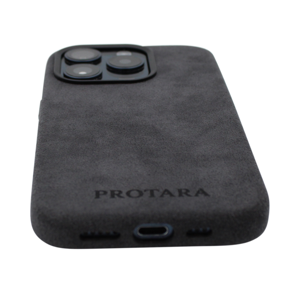 PROTARA Alcantara iPhone 15 Pro Case - Midnight Jet Black