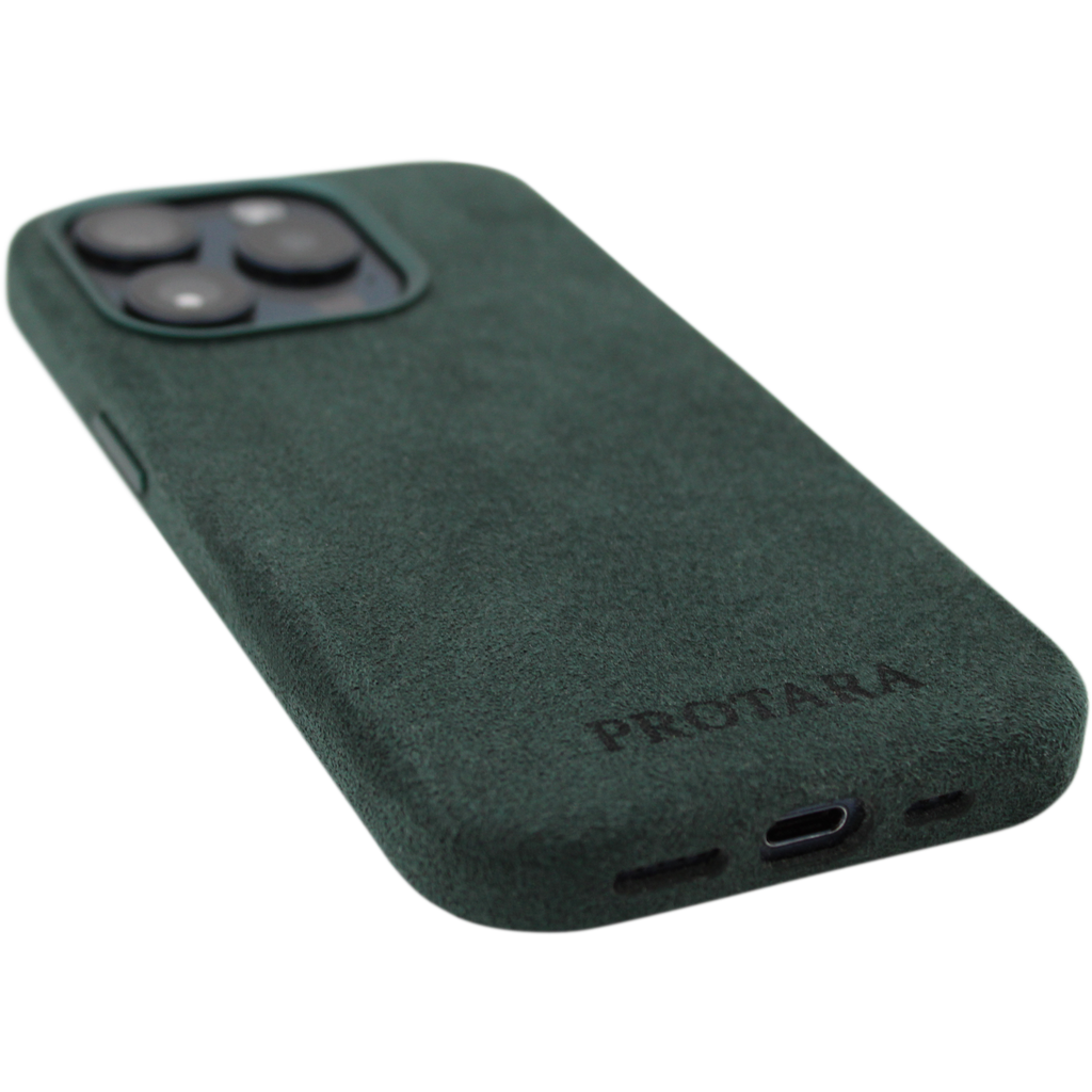 PROTARA Alcantara iPhone 15 Pro Case - Expedition Green
