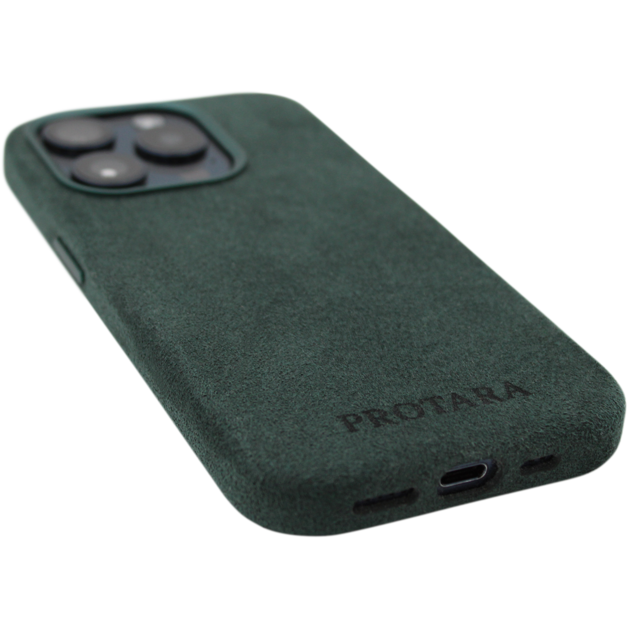 PROTARA Alcantara iPhone 15 Pro Case - Expedition Green